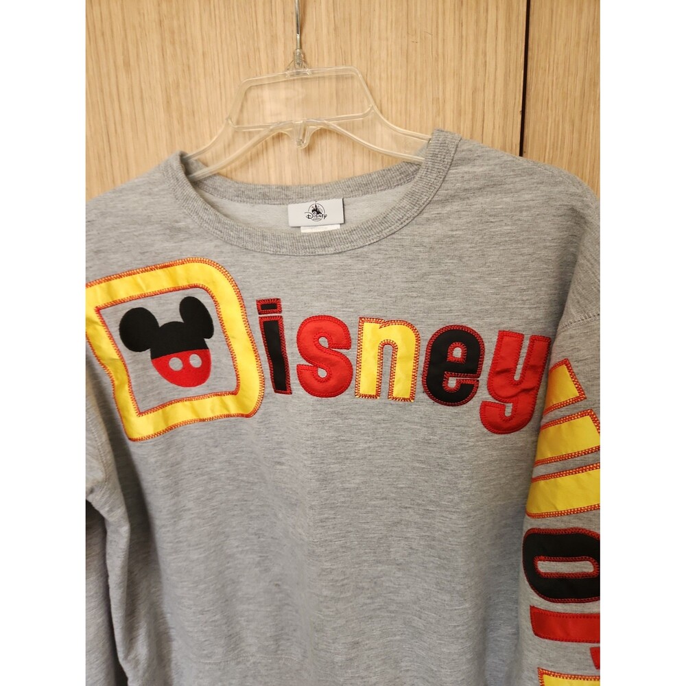 Disney Parks Women's Gray Spirit Jersey Sweatshirt Retro Spellout Size M - Picture 3 of 7